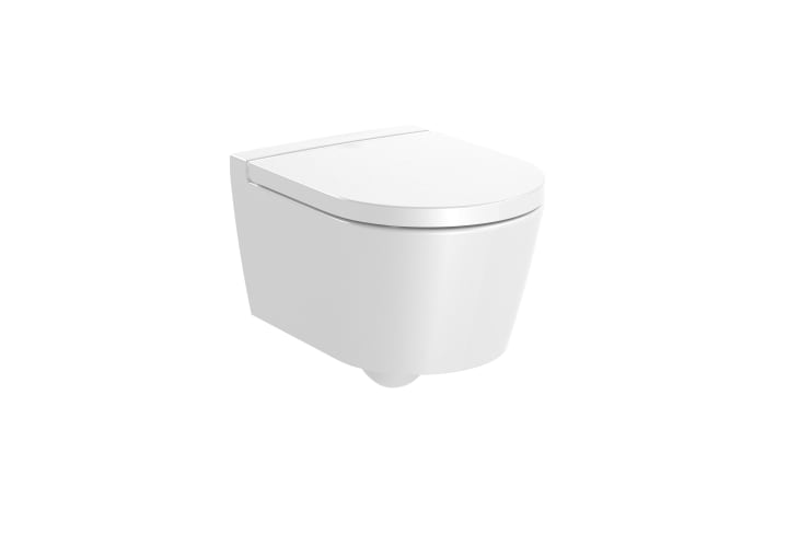 ROUND - Wc sospeso compact rimless con uscita orizzontale