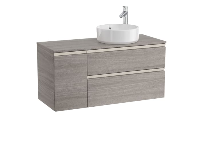 Mobile base con due cassetti per lavabo soprapiano destro