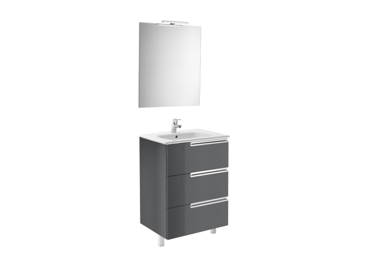 Pack family (unità base, lavabo, specchio e applique LED)