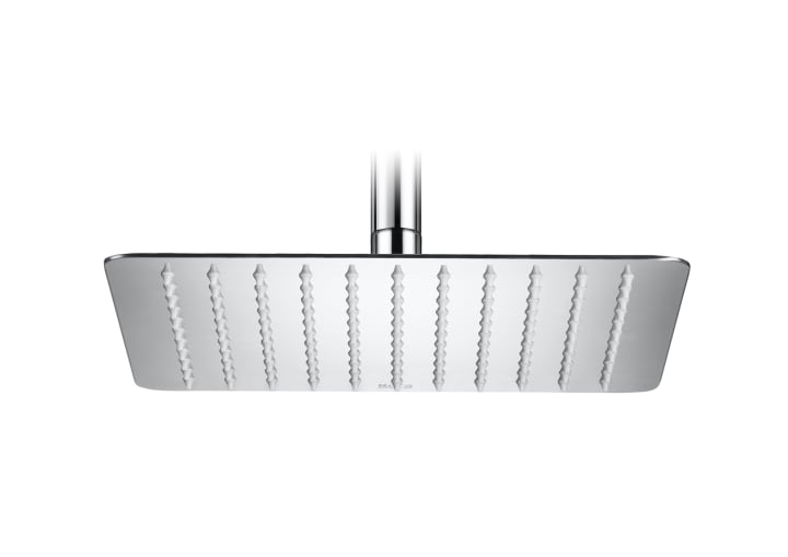 Soffione metallico extraslim per installazione a soffitto o a parete. Kit di supporto/braccio non incluso.