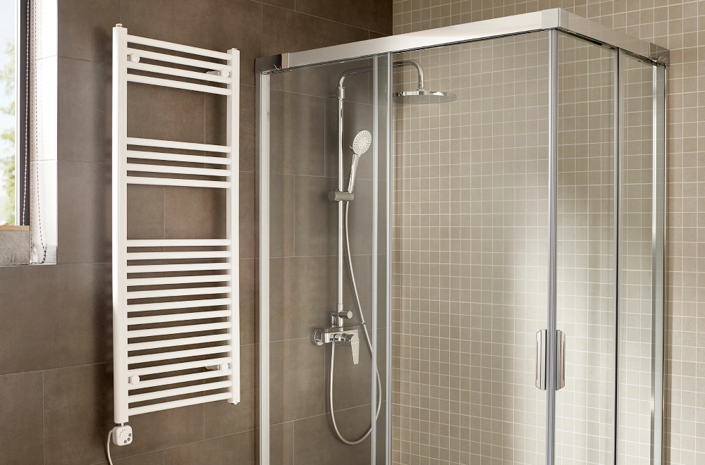Portasciugamani Nero Opaco A Muro In Acciaio Inox, Forma Rotonda, 60 Cm, Per Bagno - 3